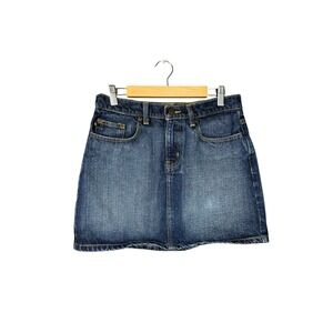 RALPH LAUREN WOMENS MINI DENIM BLUE JEAN SKIRT SIZE 4 POLO JEANS COMPANY